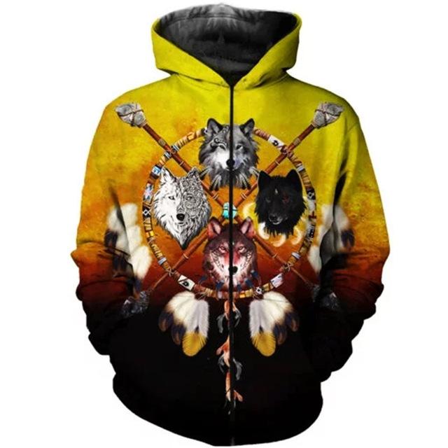 3d Wolf And Mind Catcher Hoodie